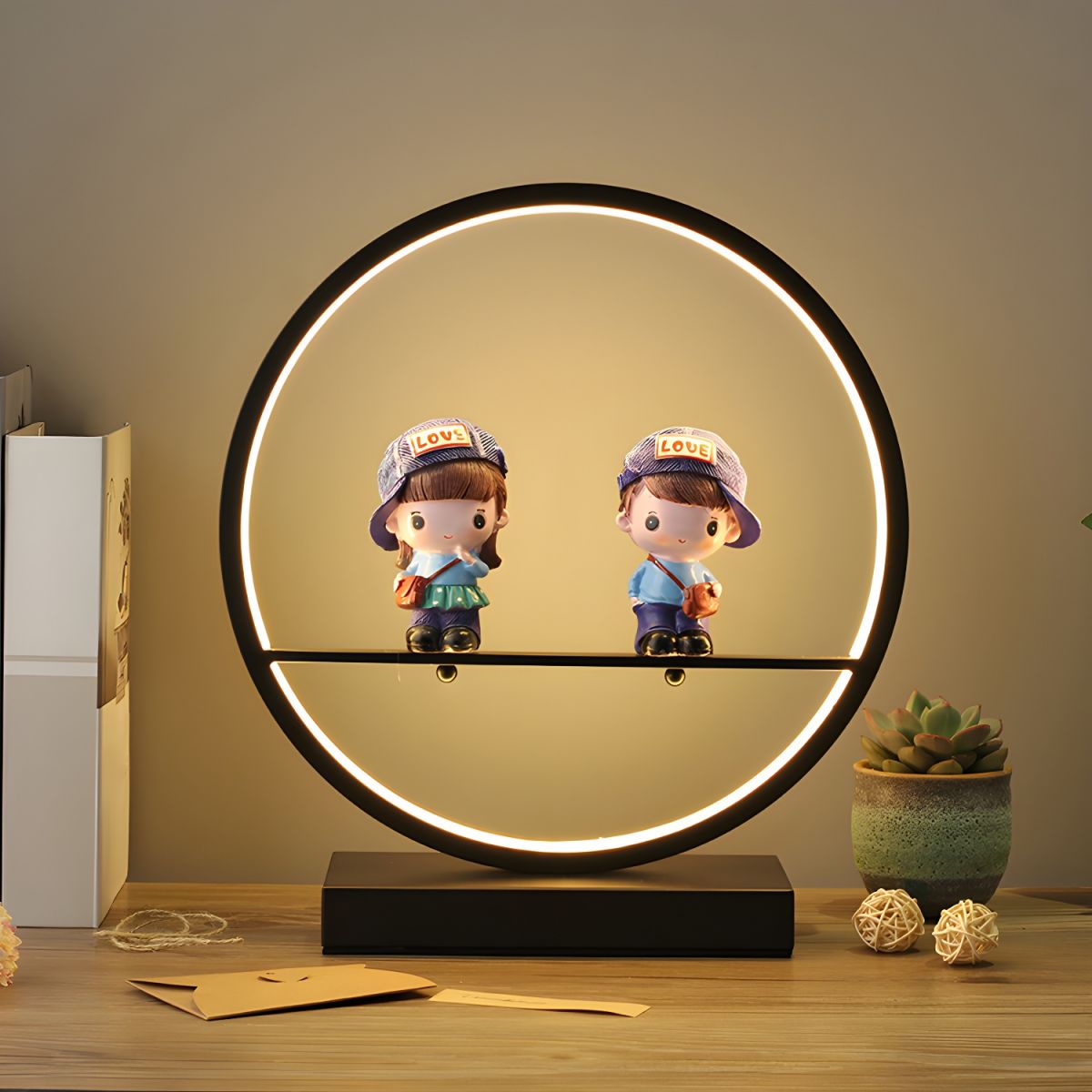 Circular LED Display Table Lamp
