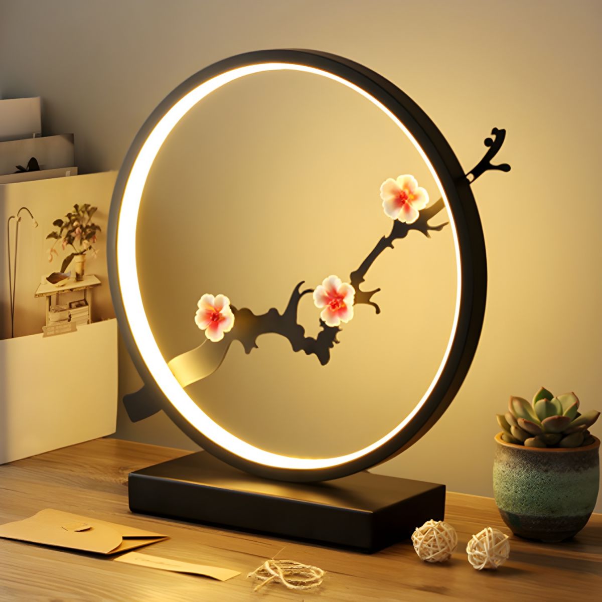 Circular LED Display Table Lamp