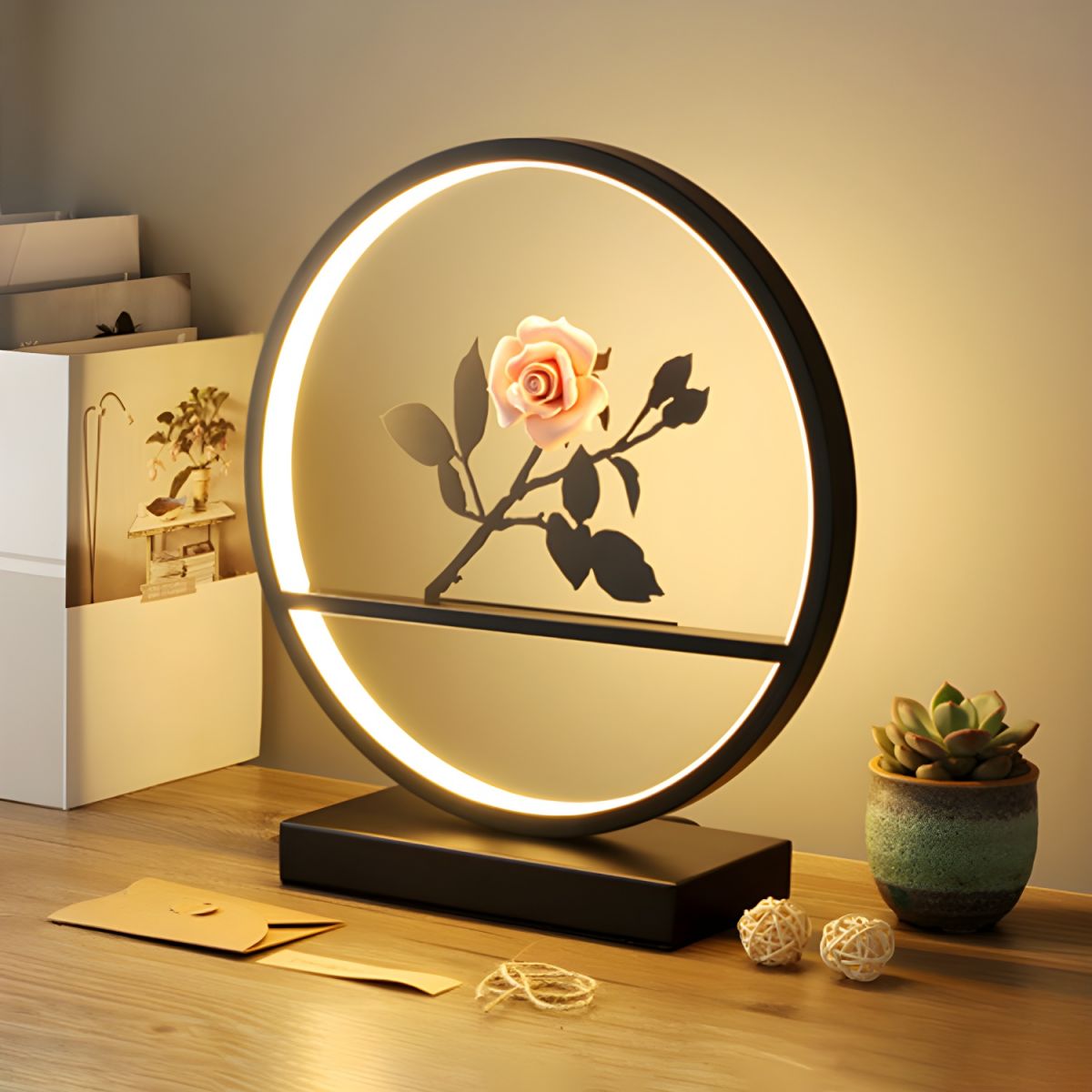 Circular LED Display Table Lamp