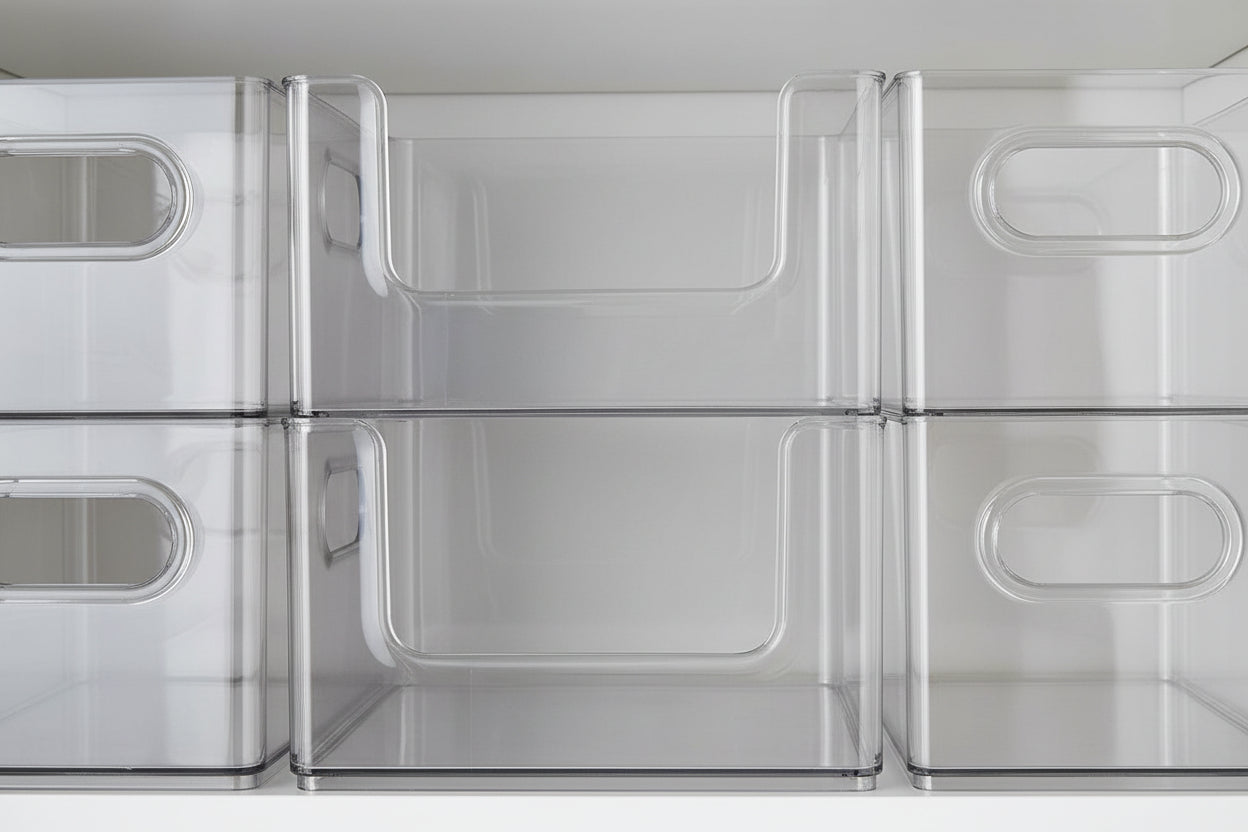Clear Stackable Open-Front Pantry Storage Bin