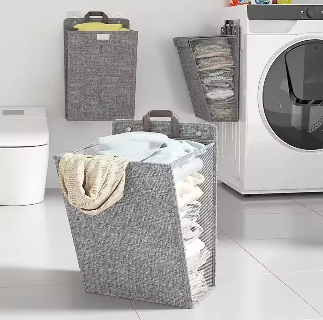 Collapsible Wall-Mounted Drill-Free Laundry Basket