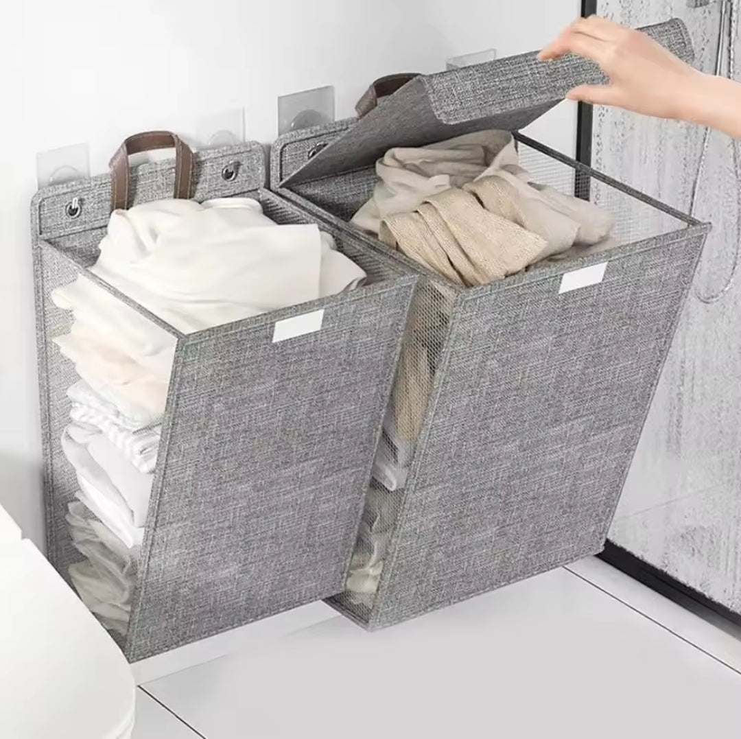 Collapsible Wall-Mounted Drill-Free Laundry Basket