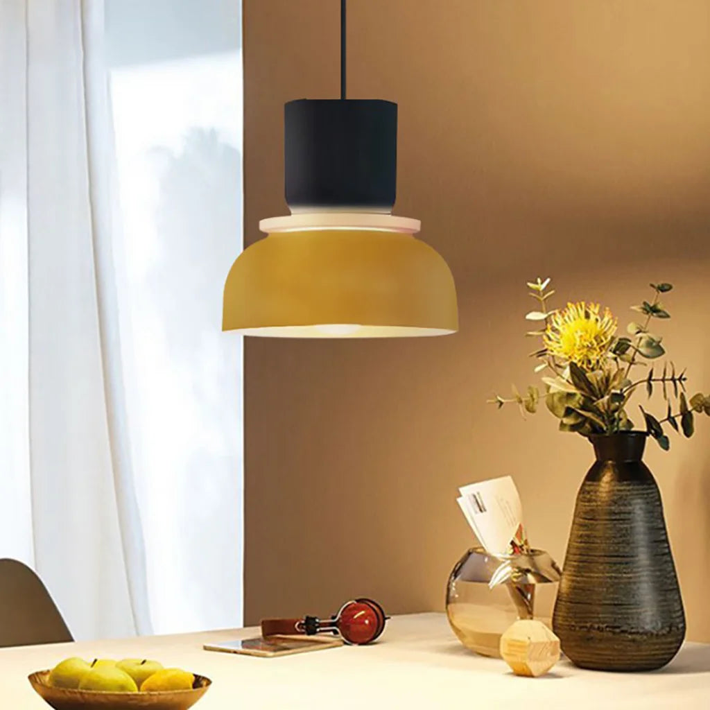 Color Block Nordic Pendant Light – Modern Glass Ceiling Fixture for Kitchen and Dining Areas