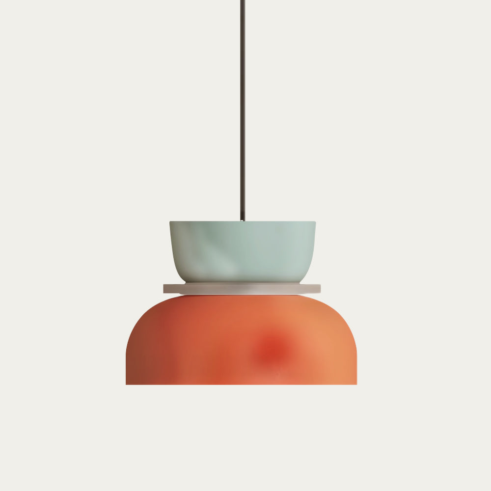 Color Block Nordic Pendant Light – Modern Glass Ceiling Fixture for Kitchen and Dining Areas