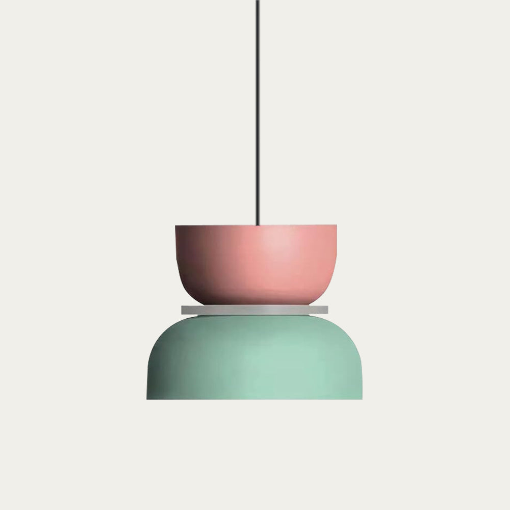 Color Block Nordic Pendant Light – Modern Glass Ceiling Fixture for Kitchen and Dining Areas