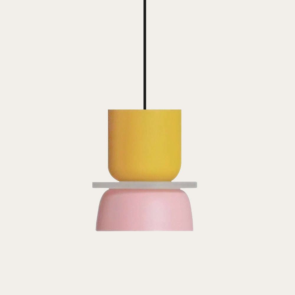 Color Block Nordic Pendant Light – Modern Glass Ceiling Fixture for Kitchen and Dining Areas