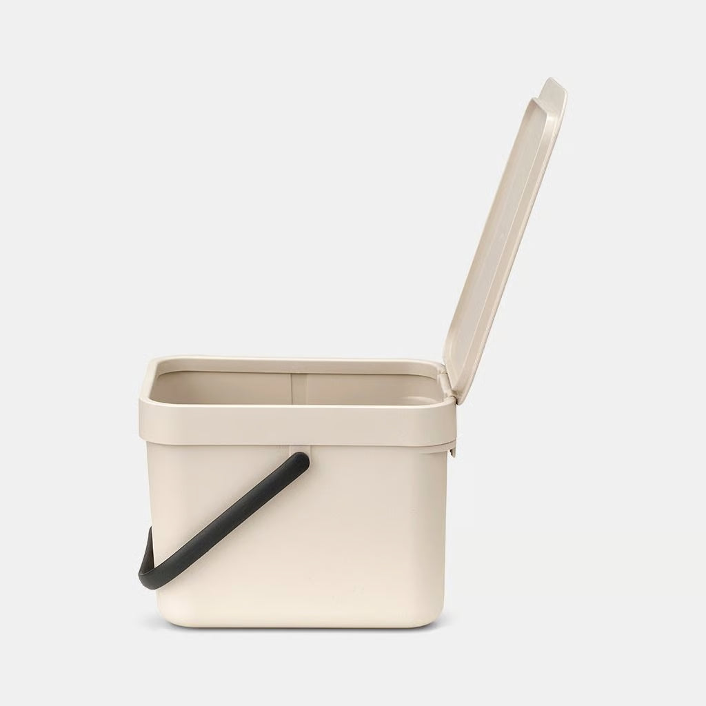Compact 6L Kitchen Waste Bin with Stay-Open Lid