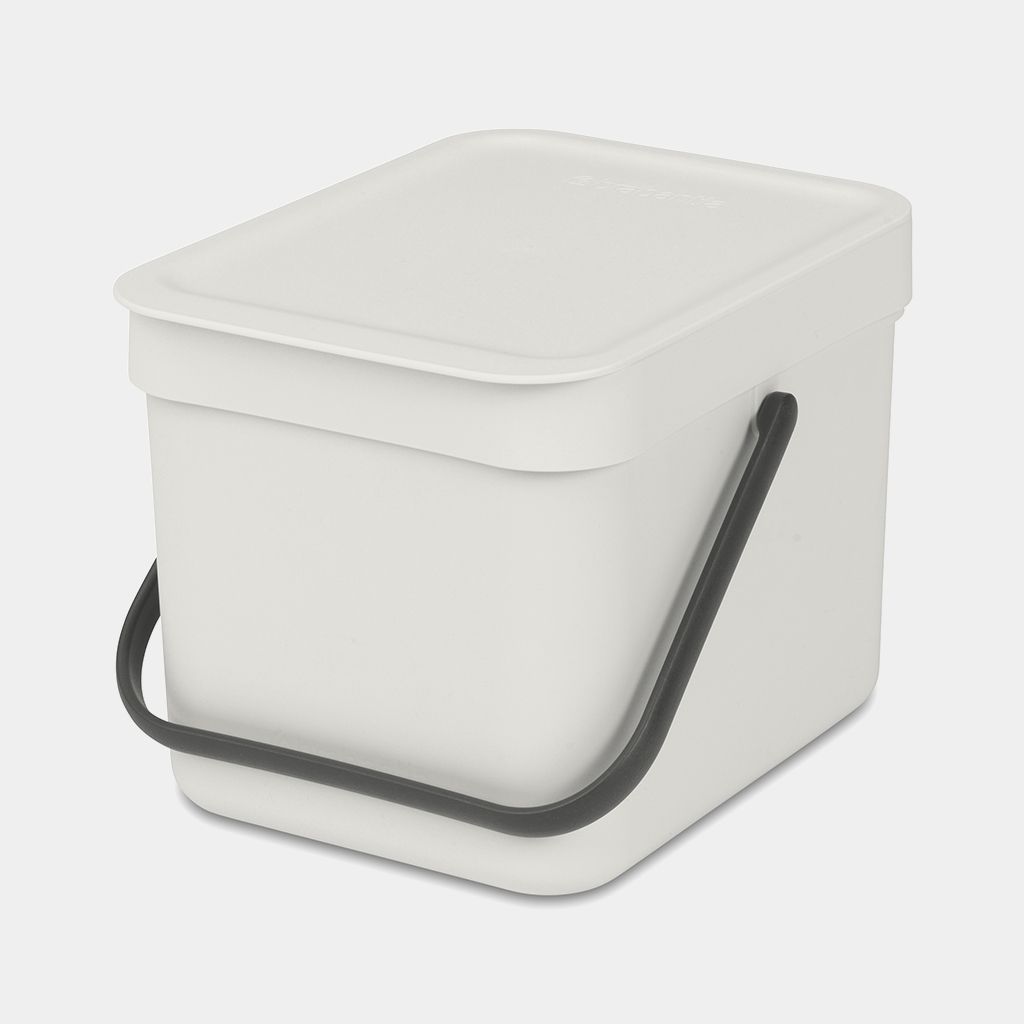 Compact 6L Kitchen Waste Bin with Stay-Open Lid