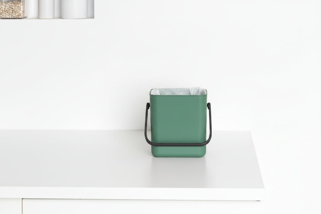 Compact 6L Kitchen Waste Bin with Stay-Open Lid