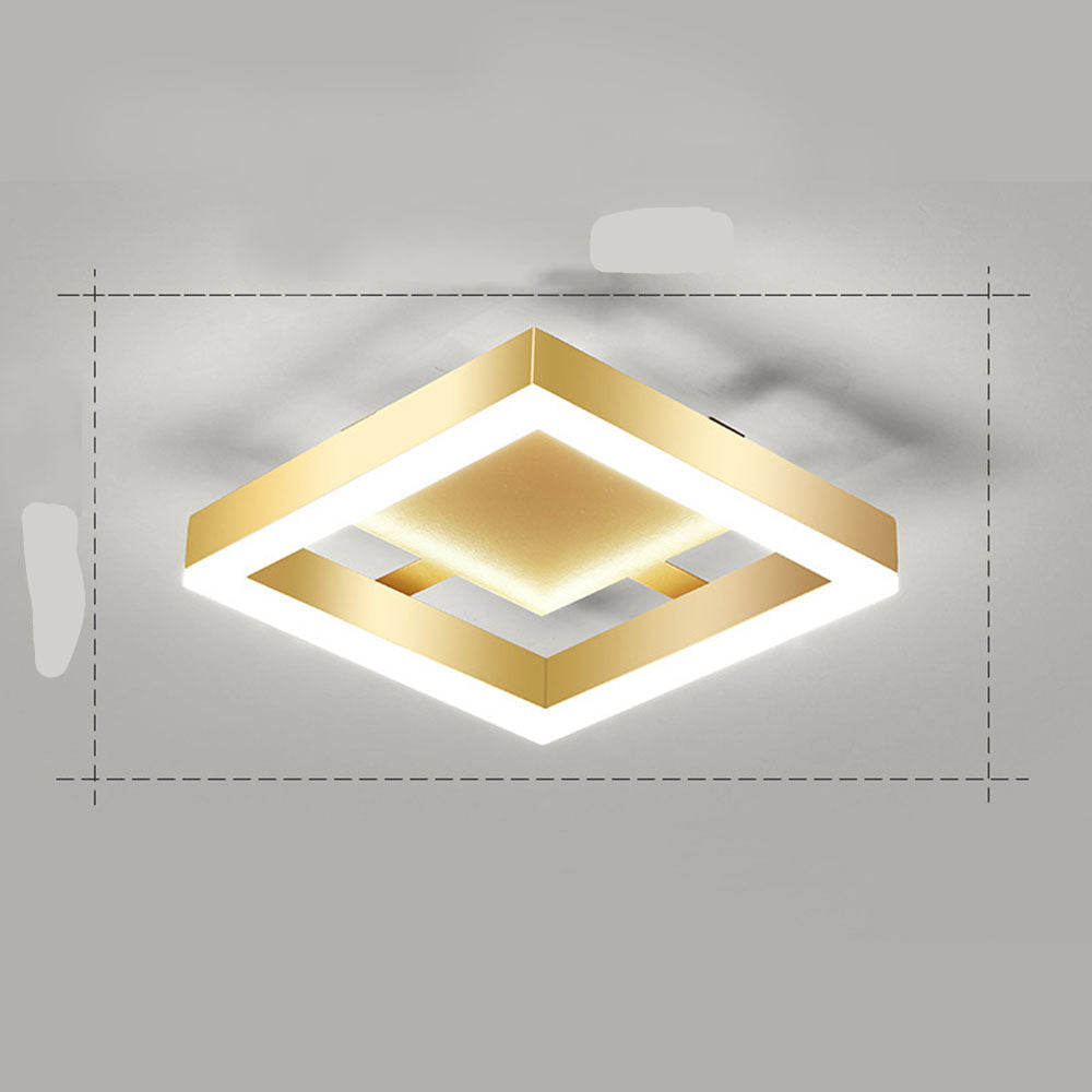 Contemporary Gold LED Flush Mount Ceiling Light Fixture – Energy-Efficient Design for Living Room, Bedroom, Hallway