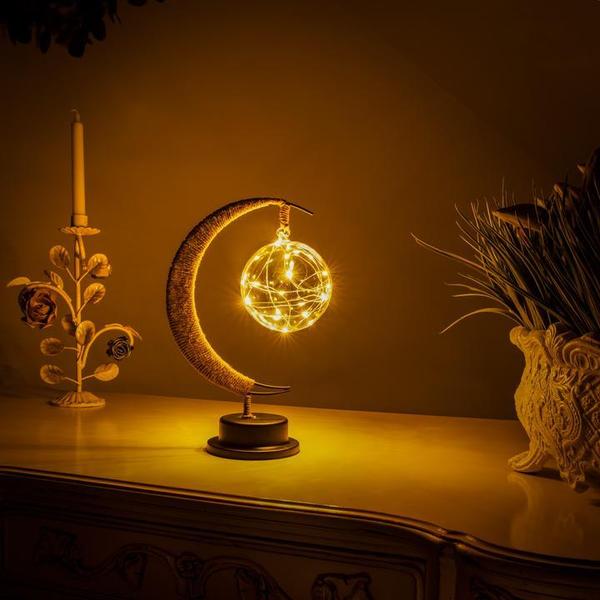 Crescent Moon Night Light Decorative LED Ambient Table Lamp