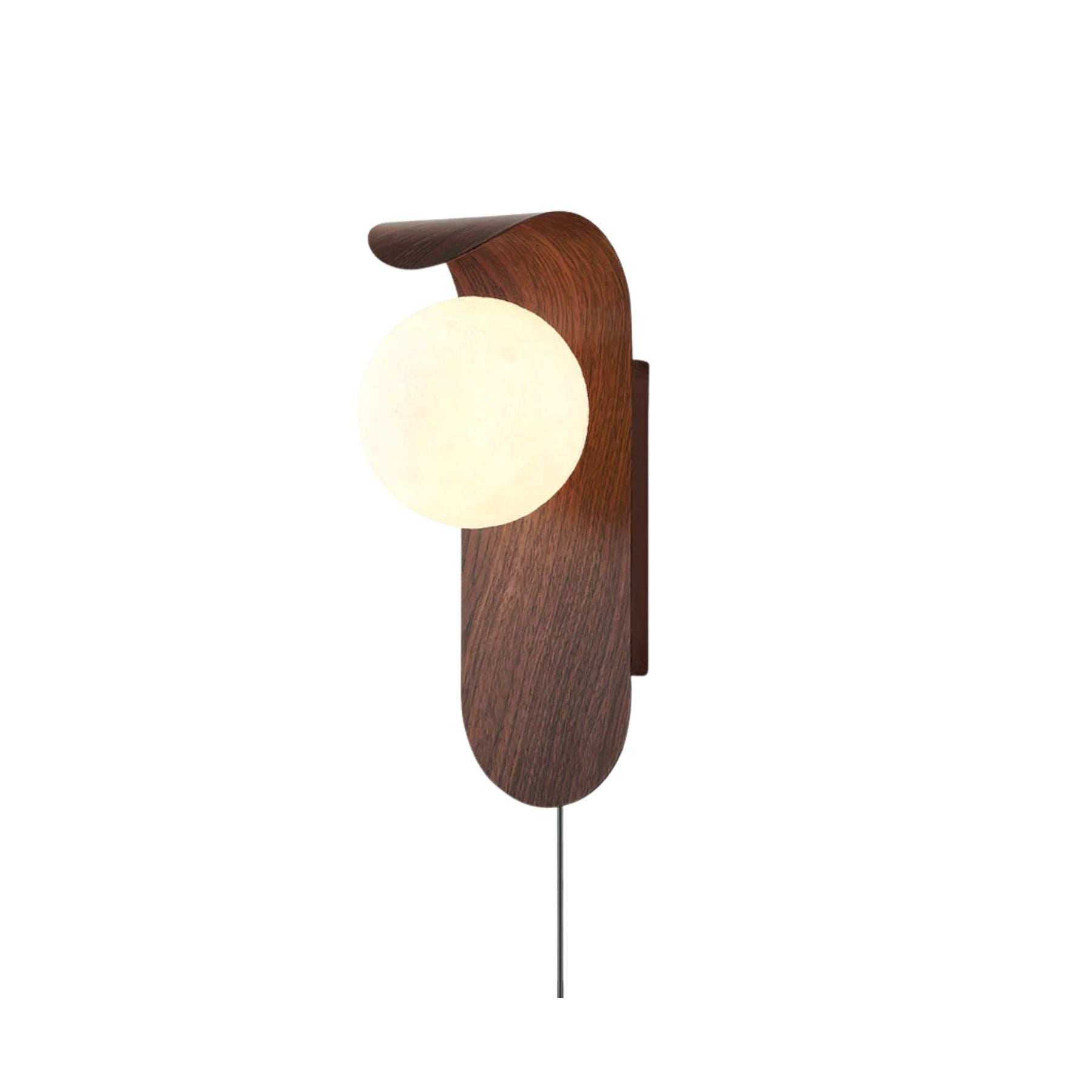Curved Fixture and Frosted Globe Wall Lamp