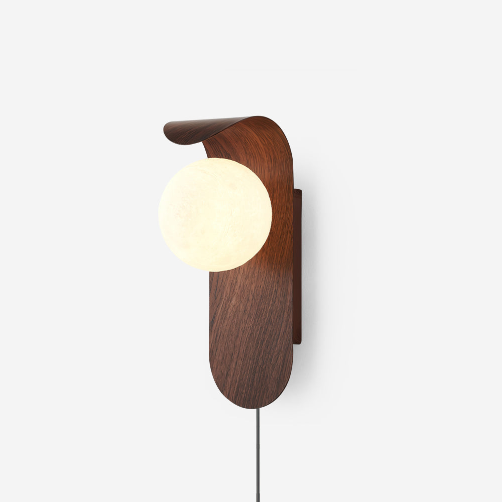 Curved Fixture and Frosted Globe Wall Lamp