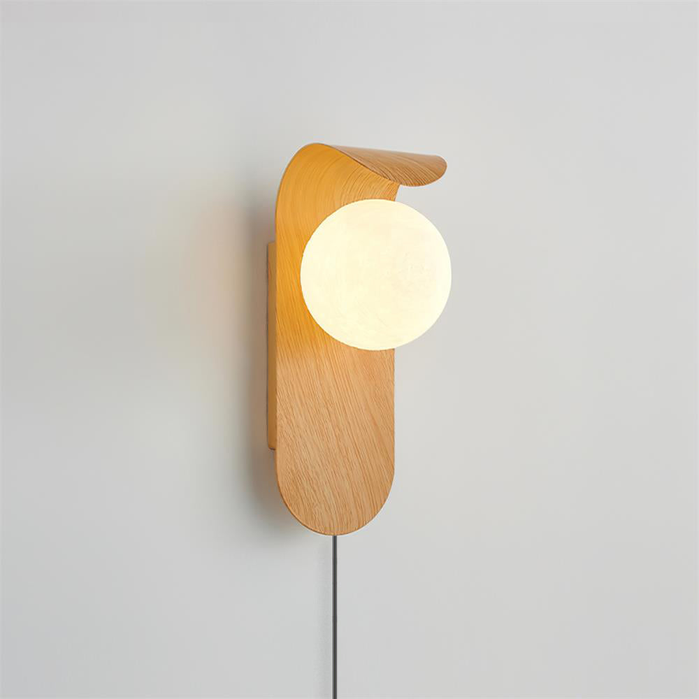 Curved Fixture and Frosted Globe Wall Lamp