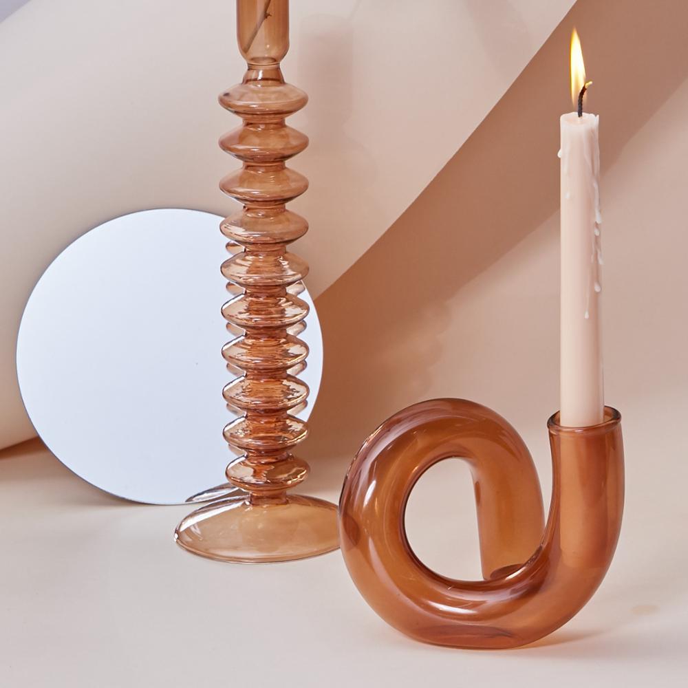 Decorative Candle Holder with Sculptural Minimalist Design