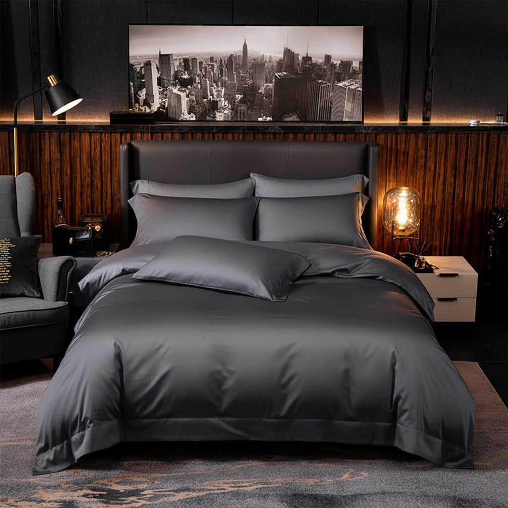 Deep Grey Egyptian Cotton Bedding Set