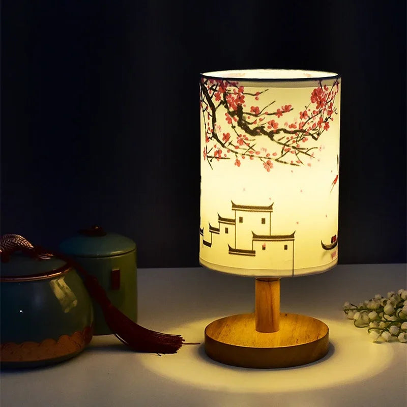Dimmable Japanese-Style Floral Design LED Night Light