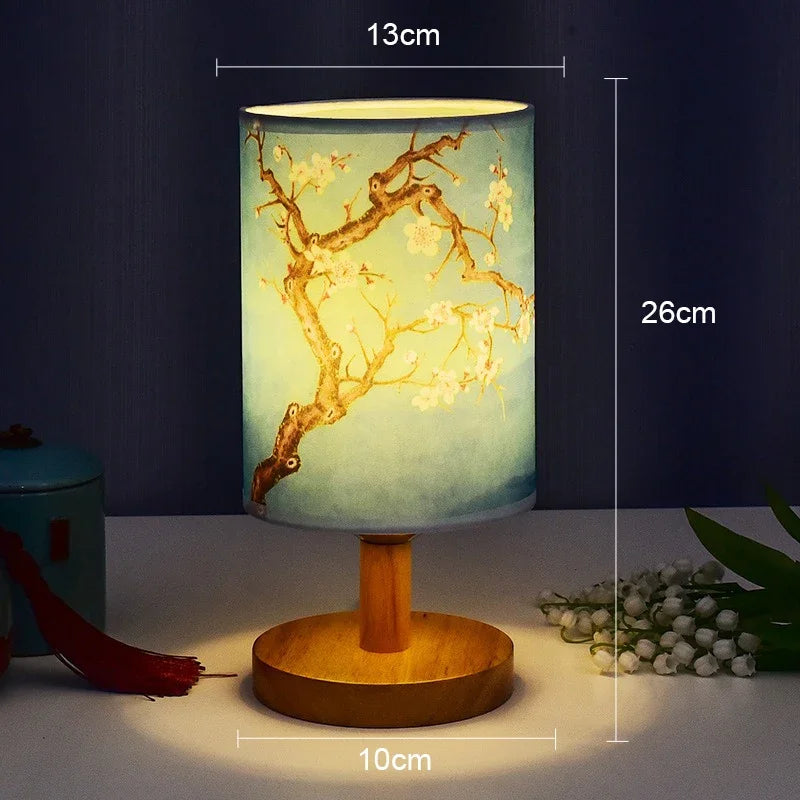 Dimmable Japanese-Style Floral Design LED Night Light