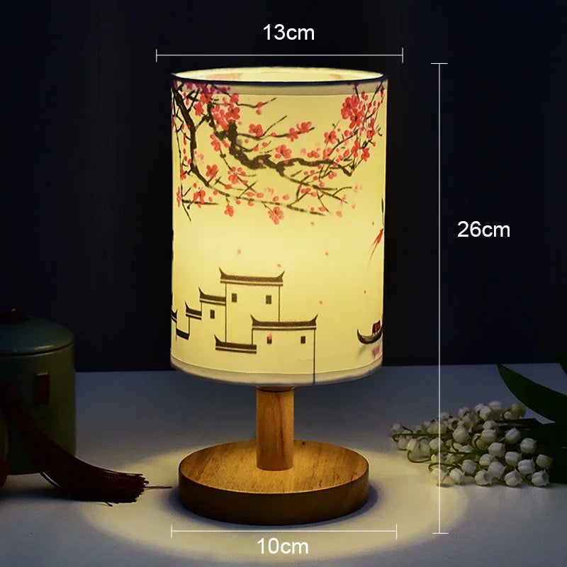 Dimmable Japanese-Style Floral Design LED Night Light