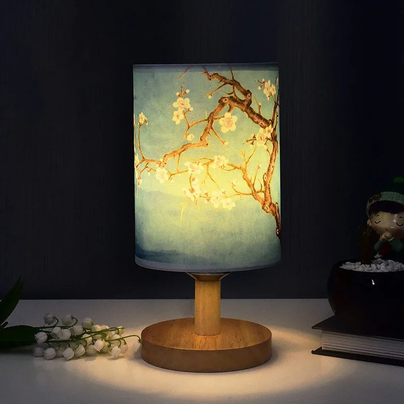 Dimmable Japanese-Style Floral Design LED Night Light
