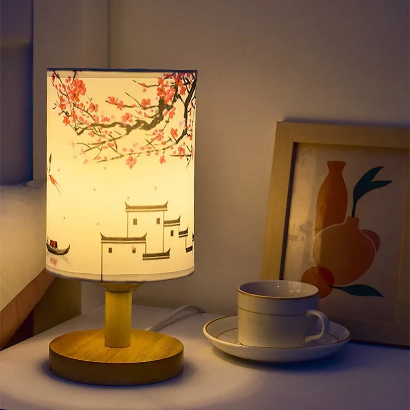 Dimmable Japanese-Style Floral Design LED Night Light