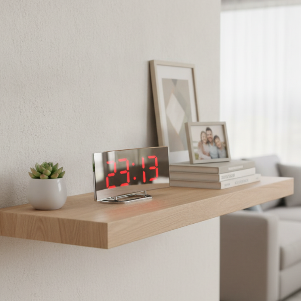 Curved LED Digital Alarm Clock