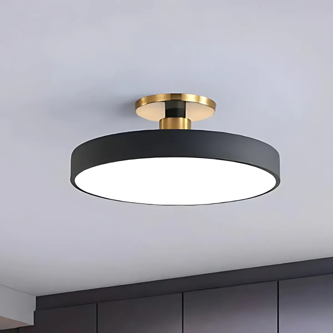 Dimmable Metal Fixture with Gold Finish