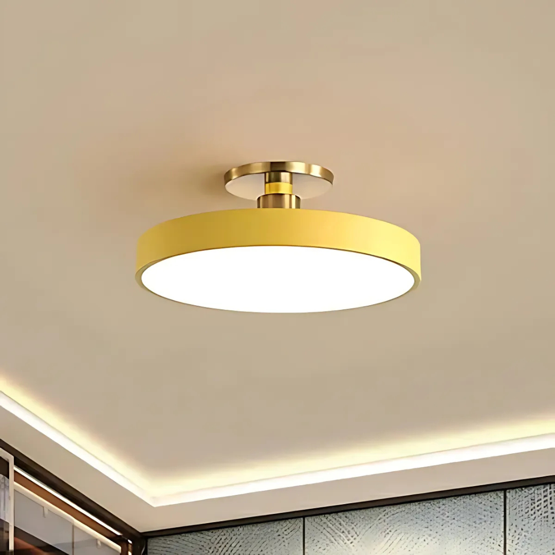 Dimmable Metal Fixture with Gold Finish