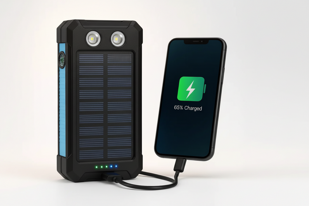 Dual USB Powerbank with LED Flashlight