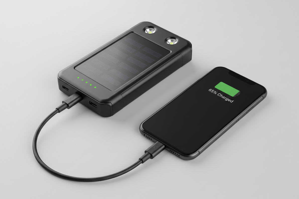 Dual USB Powerbank with LED Flashlight