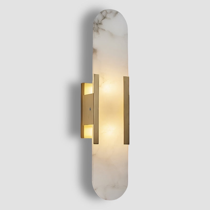 Elegant Oval Marble Wall Sconce Lighting with Adjustable LED – Durable Wall Lamp for Home Decor