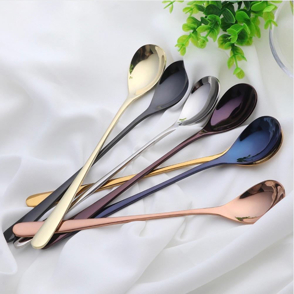 Elegant Plated Stainless Steel Dessert Spoon for Dessert – Multiple Color Options Available, Durable and Stylish