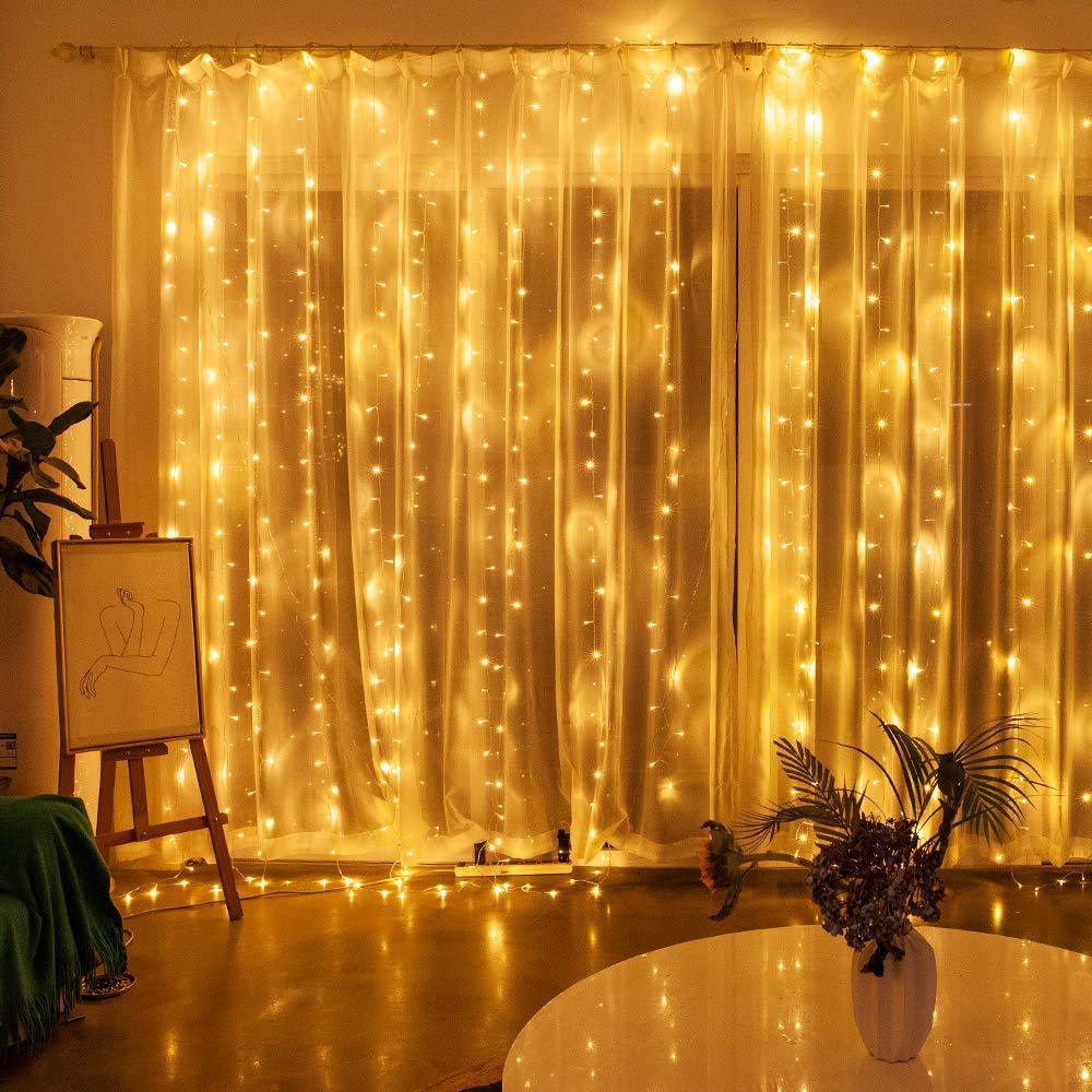 Fairy Curtain LED String Lights with Remote Control – Waterproof Outdoor String Lights for Home and Garden Decor