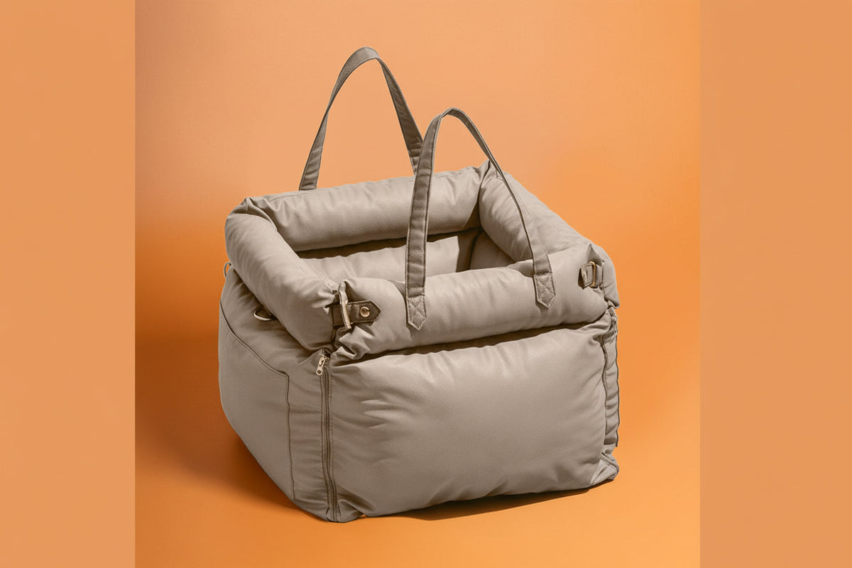 Faux Leather Dog Car Seat and Travel Bed