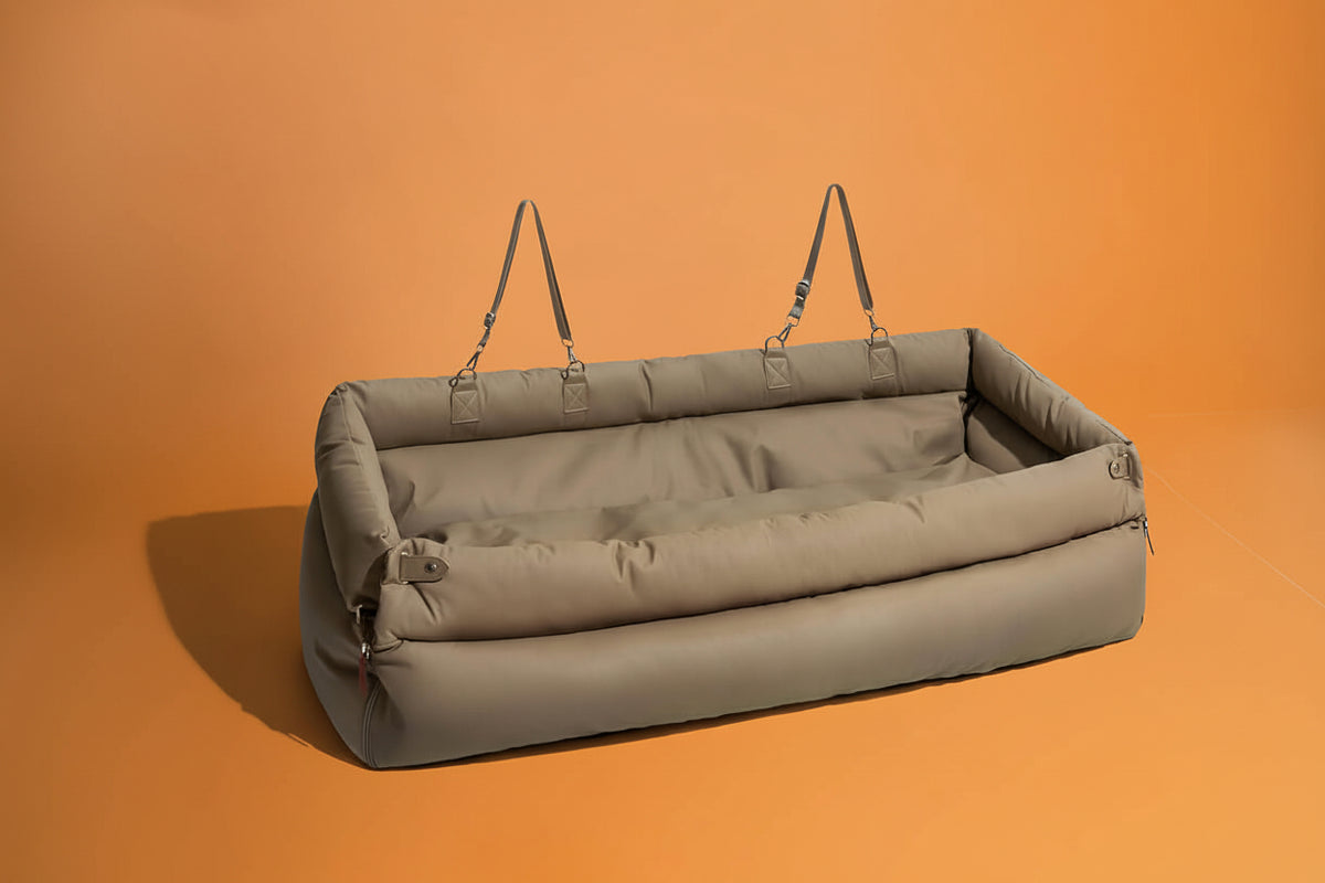 Faux Leather Dog Car Seat and Travel Bed