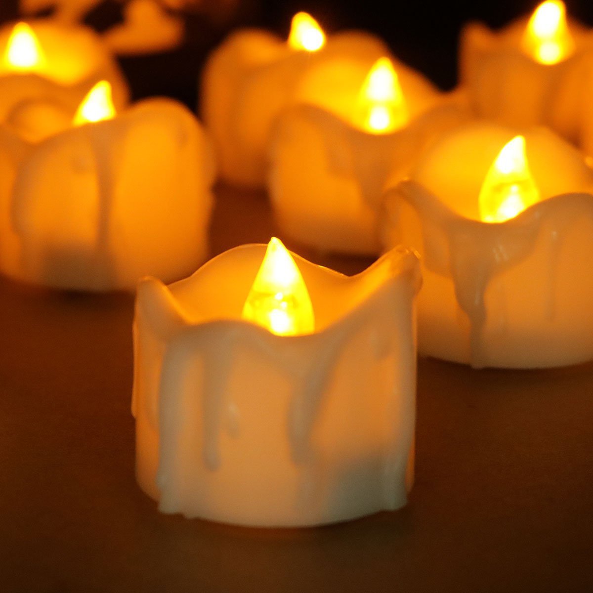 Flameless LED Tea Lights – Warm Flickering Glow for Safe Ambient Lighting, Battery Operated, 6-Pack