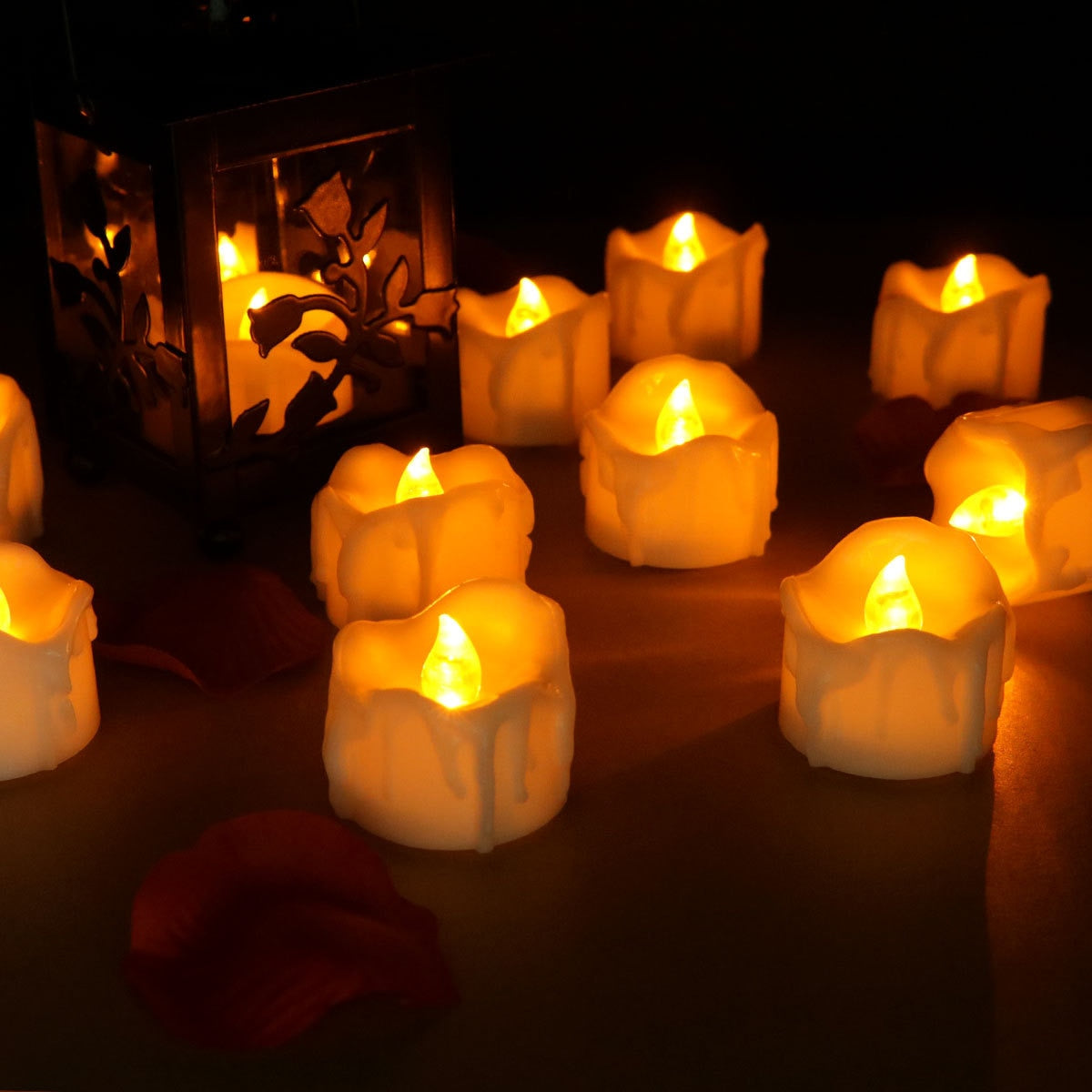 Flameless LED Tea Lights – Warm Flickering Glow for Safe Ambient Lighting, Battery Operated, 6-Pack