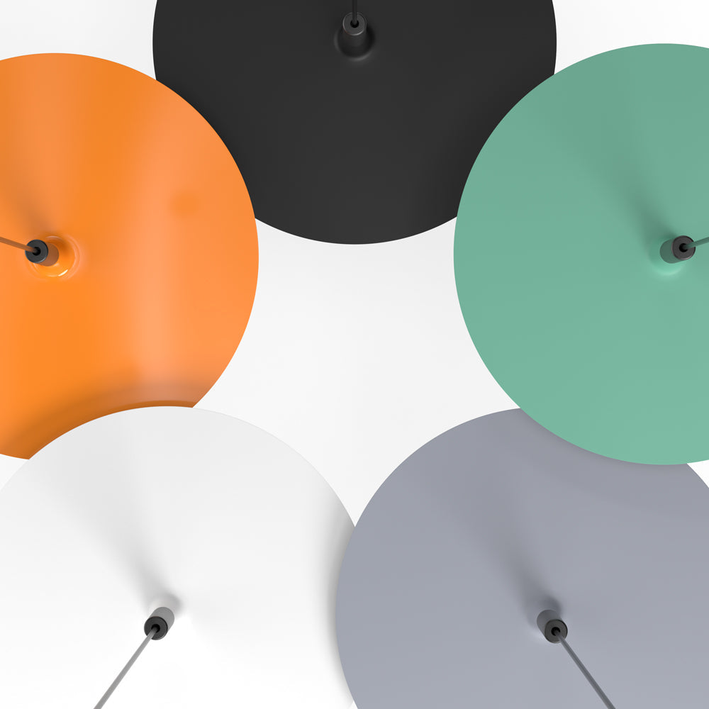 Flat LED Pendant Light with Wide Aluminum Shade