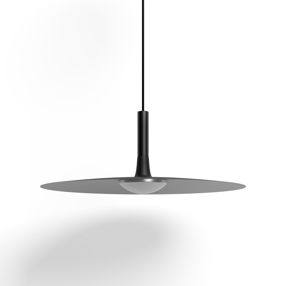 Flat LED Pendant Light with Wide Aluminum Shade