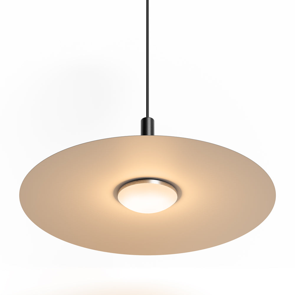 Flat LED Pendant Light with Wide Aluminum Shade