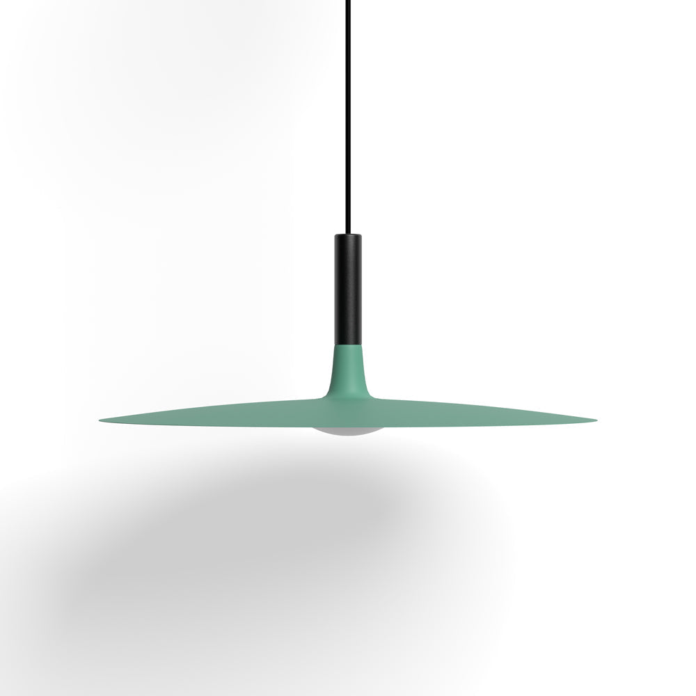 Flat LED Pendant Light with Wide Aluminum Shade