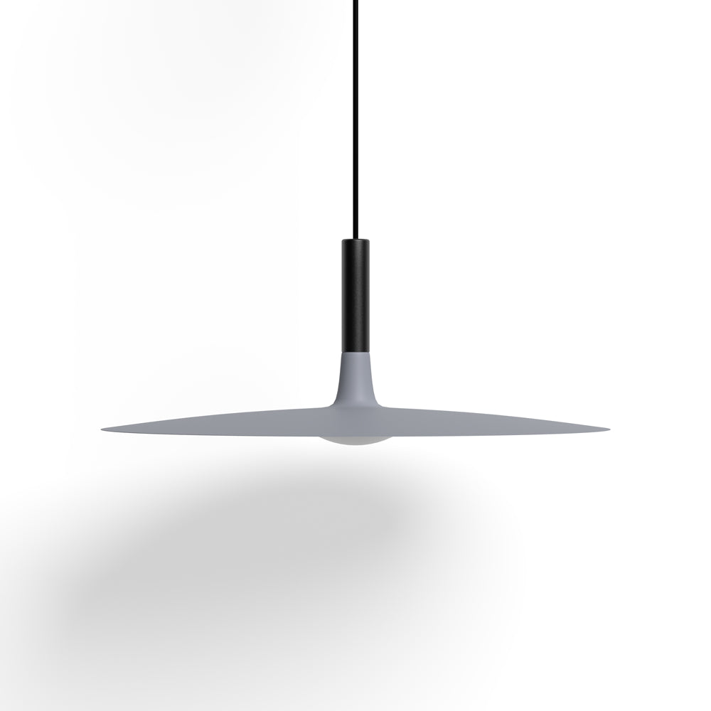 Flat LED Pendant Light with Wide Aluminum Shade