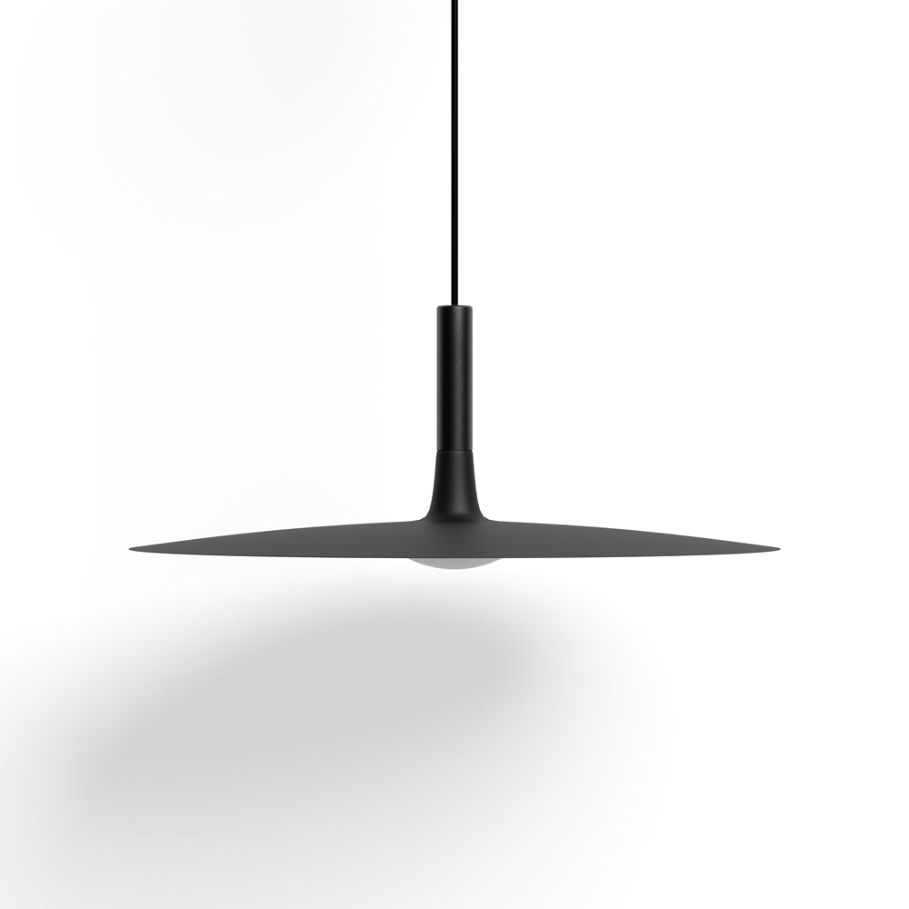 Flat LED Pendant Light with Wide Aluminum Shade