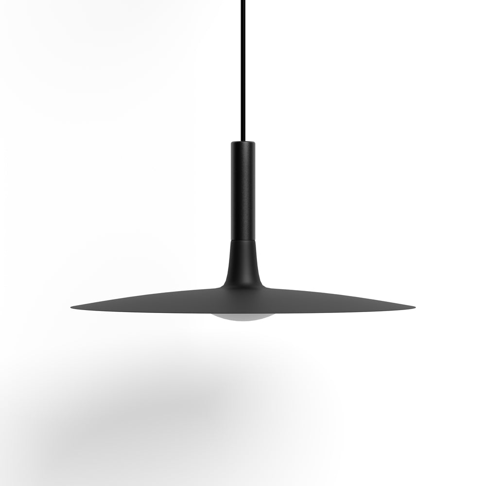Flat LED Pendant Light with Wide Aluminum Shade