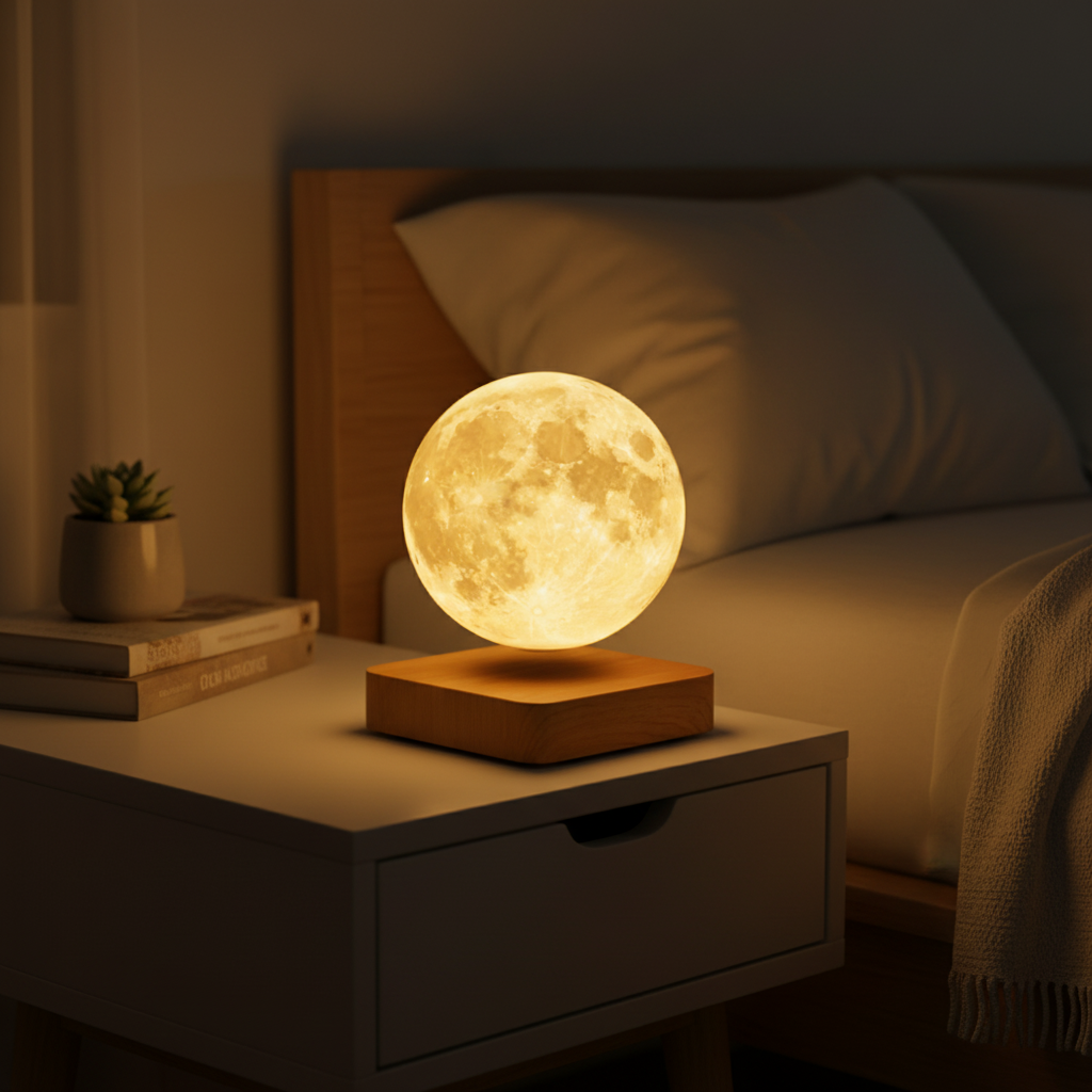 Floating-Effect LED Moon Lamp
