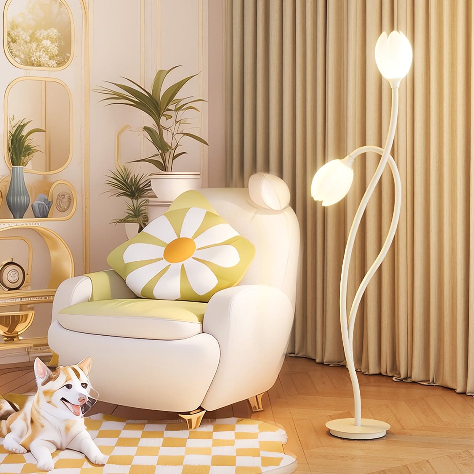 Floral Adjustable Floor Lamp