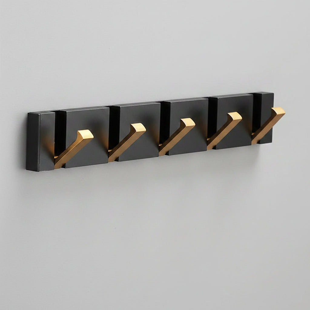 Foldable Stainless Steel Wall-Mounted Coat Rack with Retractable Hooks