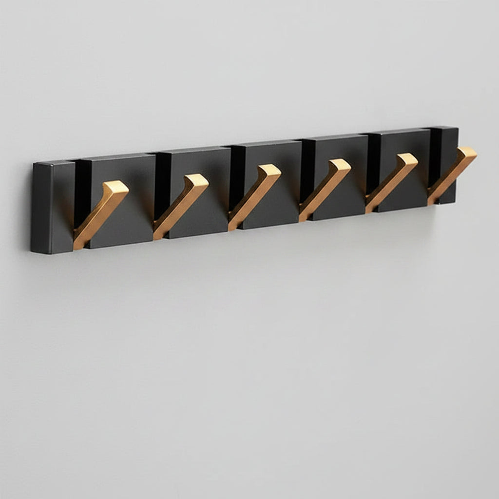 Foldable Stainless Steel Wall-Mounted Coat Rack with Retractable Hooks