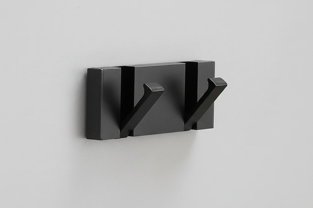 Foldable Stainless Steel Wall-Mounted Coat Rack with Retractable Hooks