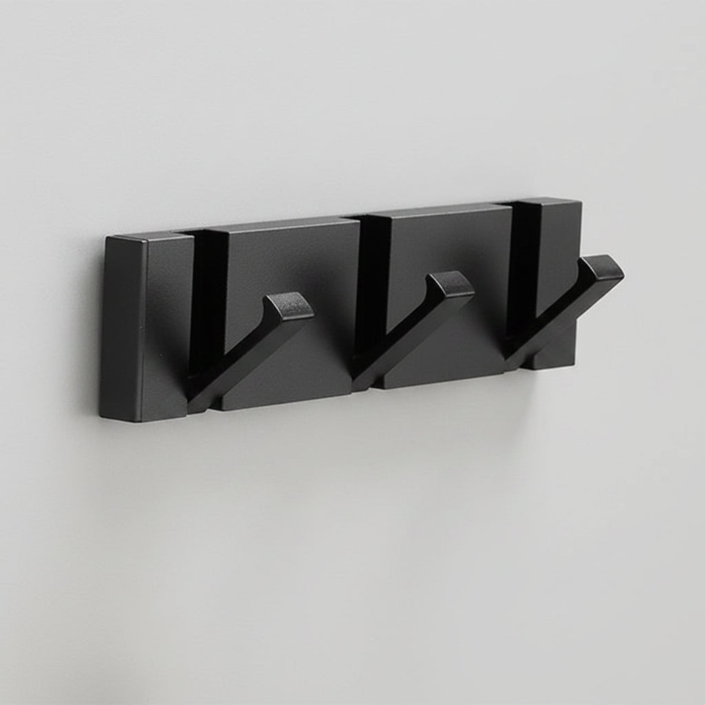 Foldable Stainless Steel Wall-Mounted Coat Rack with Retractable Hooks